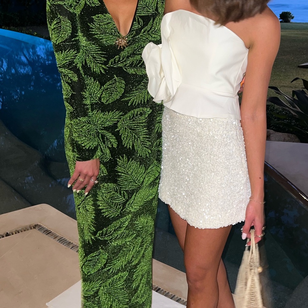 Sequin White Bridal Mini Skirt